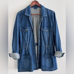 J. Jill | Utility Jacket | Chore Coat | Dark Wash Denim | Size M